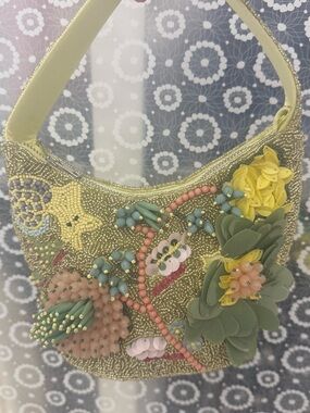 Beaded Floral Embellished Yellow Women’s Shoulder Bag